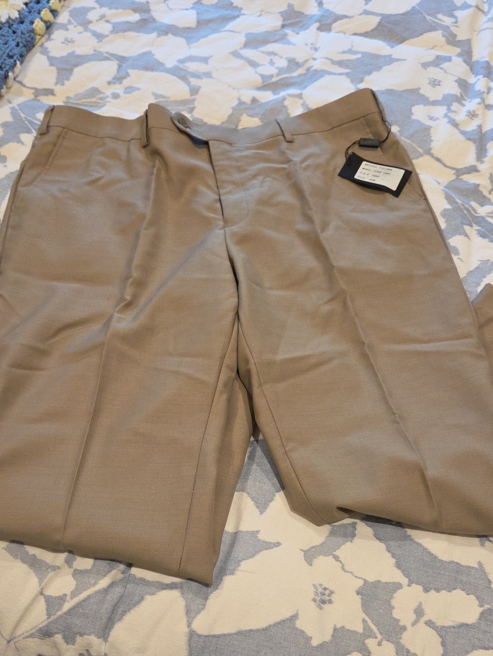Men's Classic Straight Fit Dress Pants in Beige